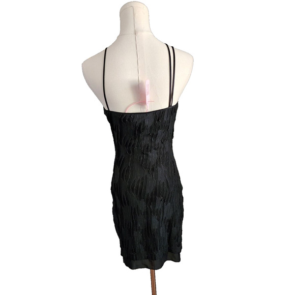 Nana Jacqueline Franca LBD Stretch Mini Dress Rhinestone On Strap Large NWT $368 - Picture 8 of 16